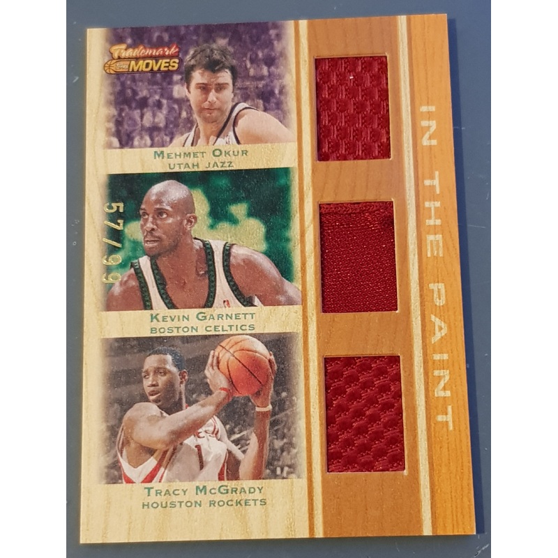 2007-08 Topps Trademark Moves Basketball Okur/Garnett/McGrady #/99 Relic Trading Card