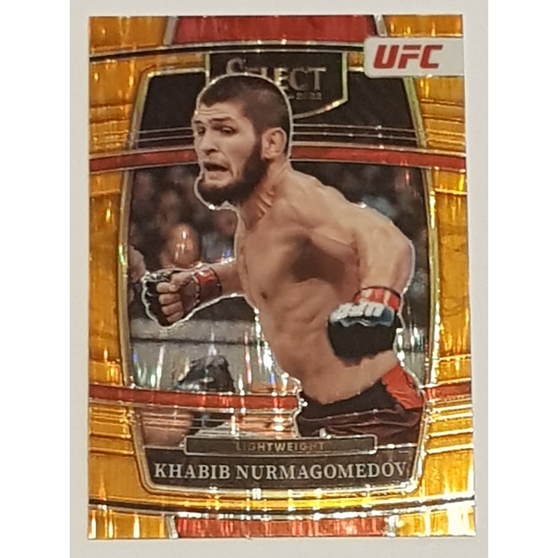 2022 Panini Select UFC Khabib Nurmagomedov #49 Concourse Orange Flash Prizm Trading Card