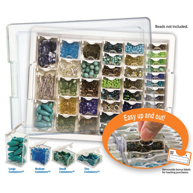 Assorted Bead and Embellishment Storage Solutions Tray Bundle by Elizabeth Ward – 45 pc