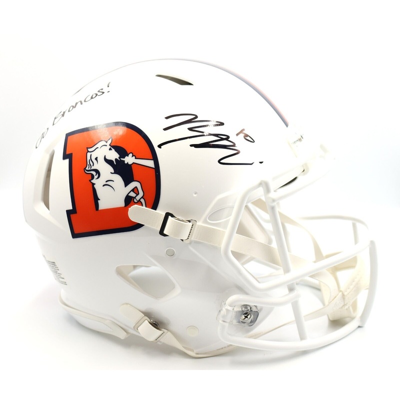 Bo Nix Autographed/Inscribed Go Broncos Snowcapped Pro Speed Helmet