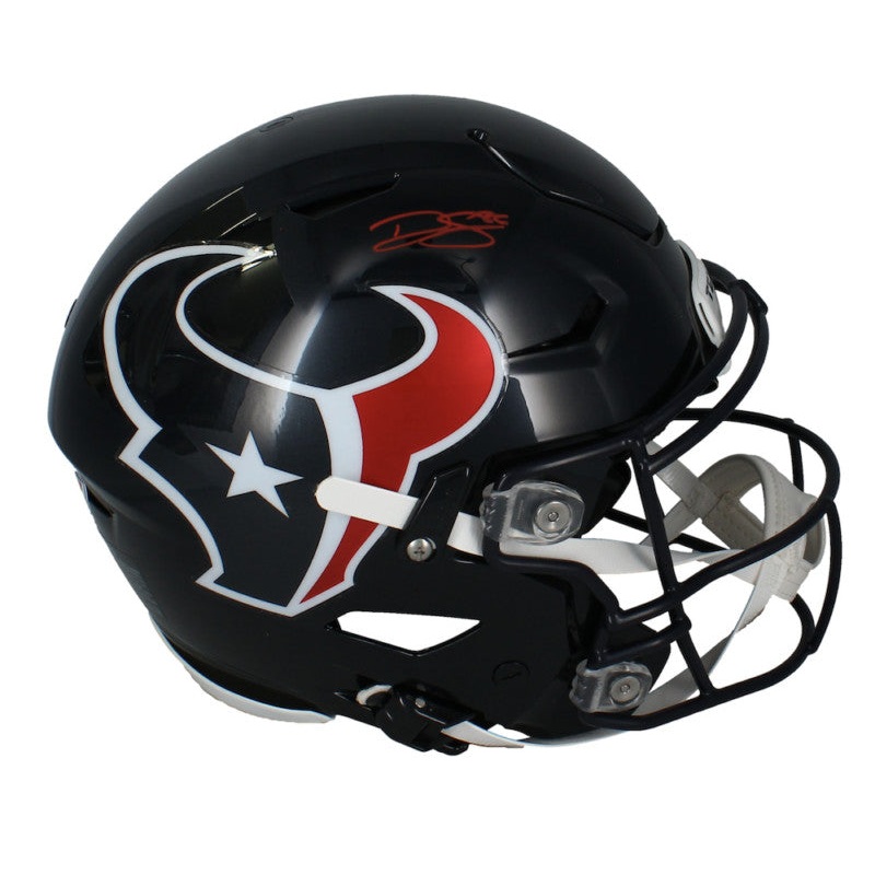 Dalton Schultz Autographed (Red Ink) Texans Authentic Speedflex Helmet Beckett