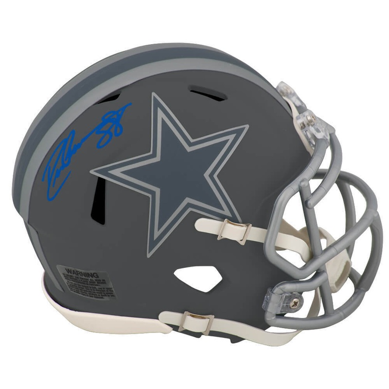 Drew Pearson Signed Dallas Cowboys SLATE Riddell Speed Mini Helmet -SCHWARTZ COA