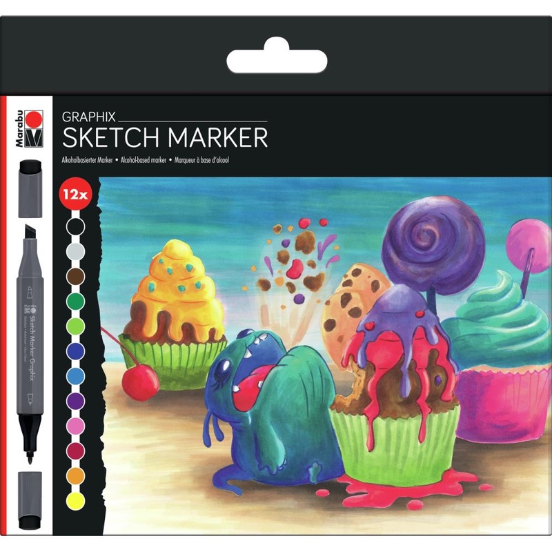 Graphix Marabu Sketch Marker 12/Pkg Sugarholic
