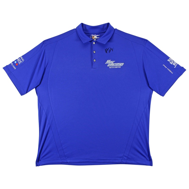 John Daly Authentic Signed Match Worn Blue Pin High Polo Shirt BAS #BK84734