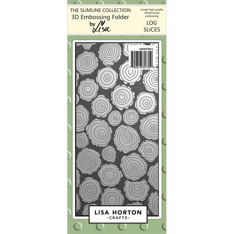 Lisa Horton Slimline 3D Embossing Folder – Log Slices