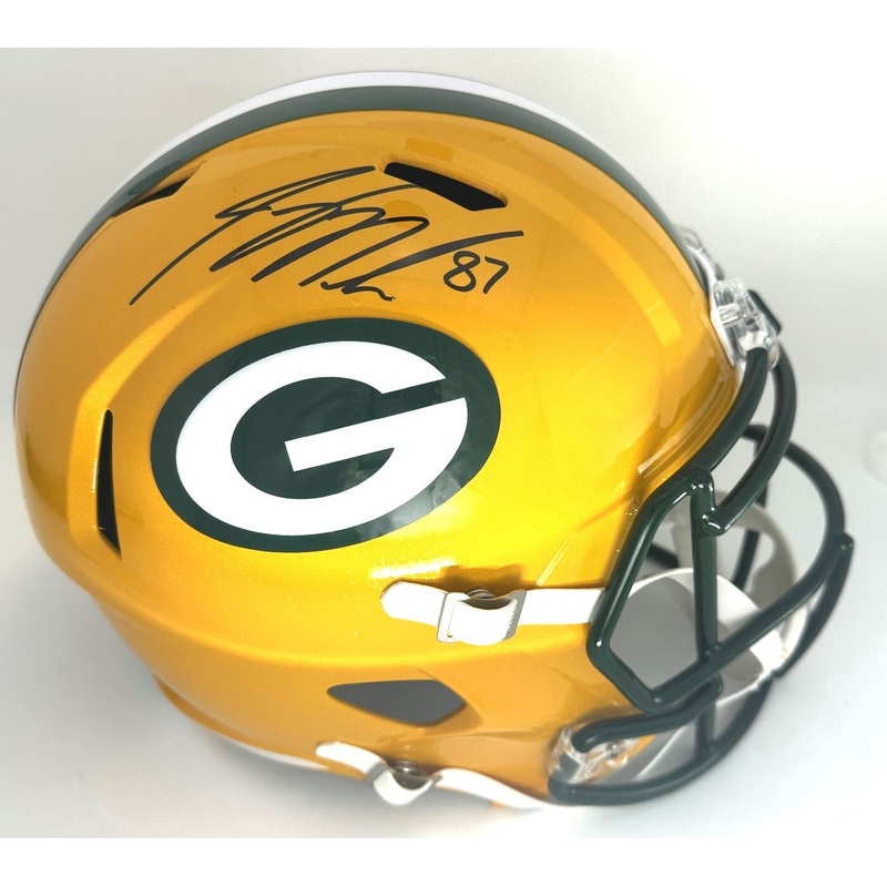 Packers JORDY NELSON Signed Full Size Riddell Replica Speed Helmet AUTO – BAS