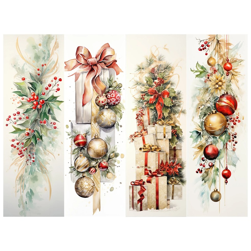 Simply Stated – Golden Christmas Bookmark Sheet