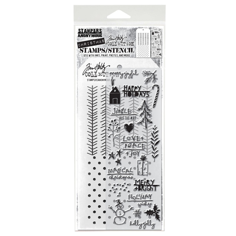 Stampers Anonymous Media #36 Tim Holtz Clear Stamp and Stencil
