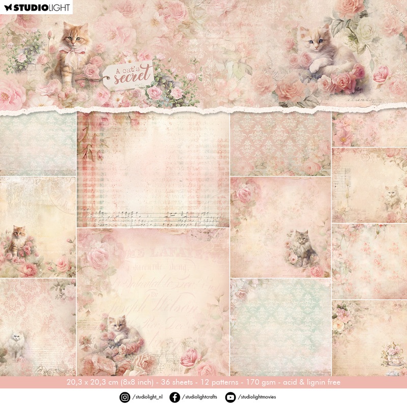 Studio Light A Cat’s Secret – Designer Paper Pad Background Paper