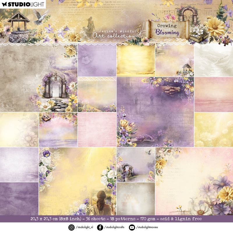 Studio Light Jenine’s Mindful Art – Growing & Blooming – Designer Paper Pad – Background Paper