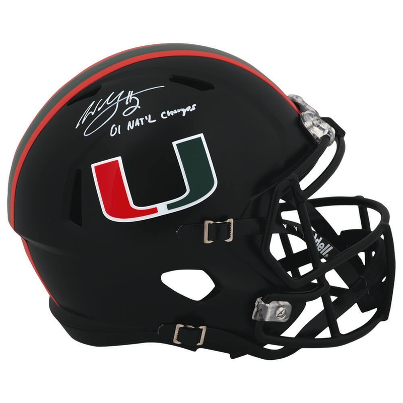 Willis McGahee Signed Miami Black Riddell F/S Rep Helmet w/Nat’l Champs (SS COA)