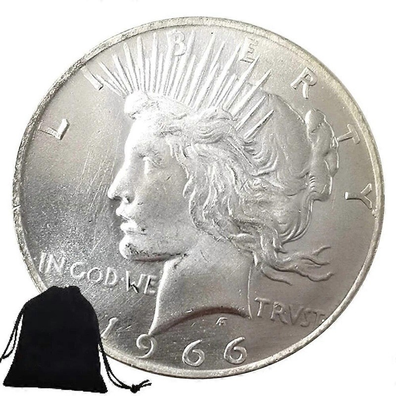 1966 Luxury One-Dollar USA Art Coin Pocket Couple Coin Commemorative Morgan Dollar Coin Lucky Memory Coin+Gift Bag
