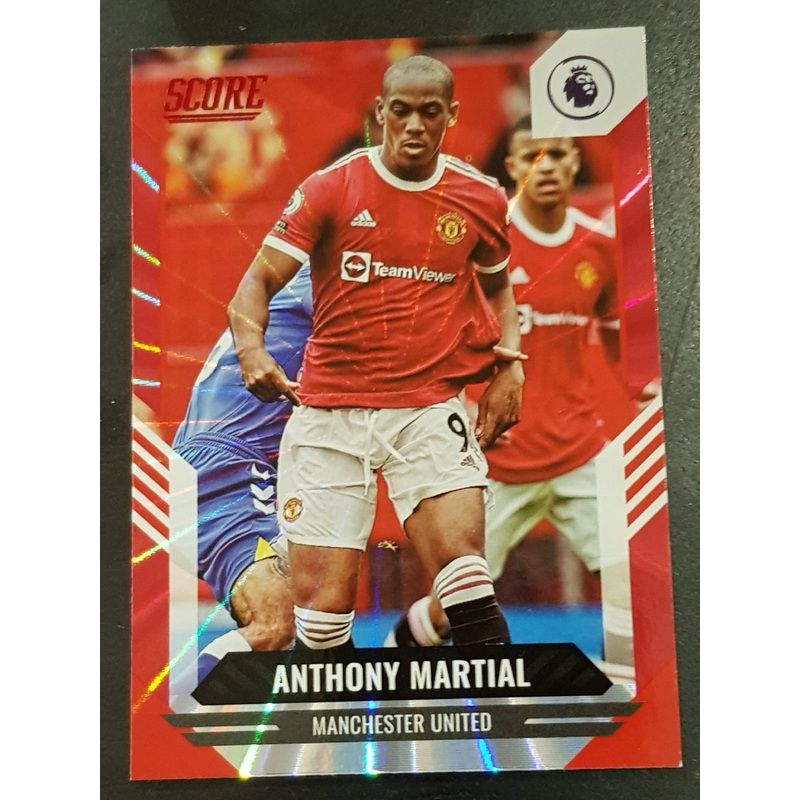 2021-22 Panini Score Premier League Anthony Martial #64 Red Laser Parallel Trading Card