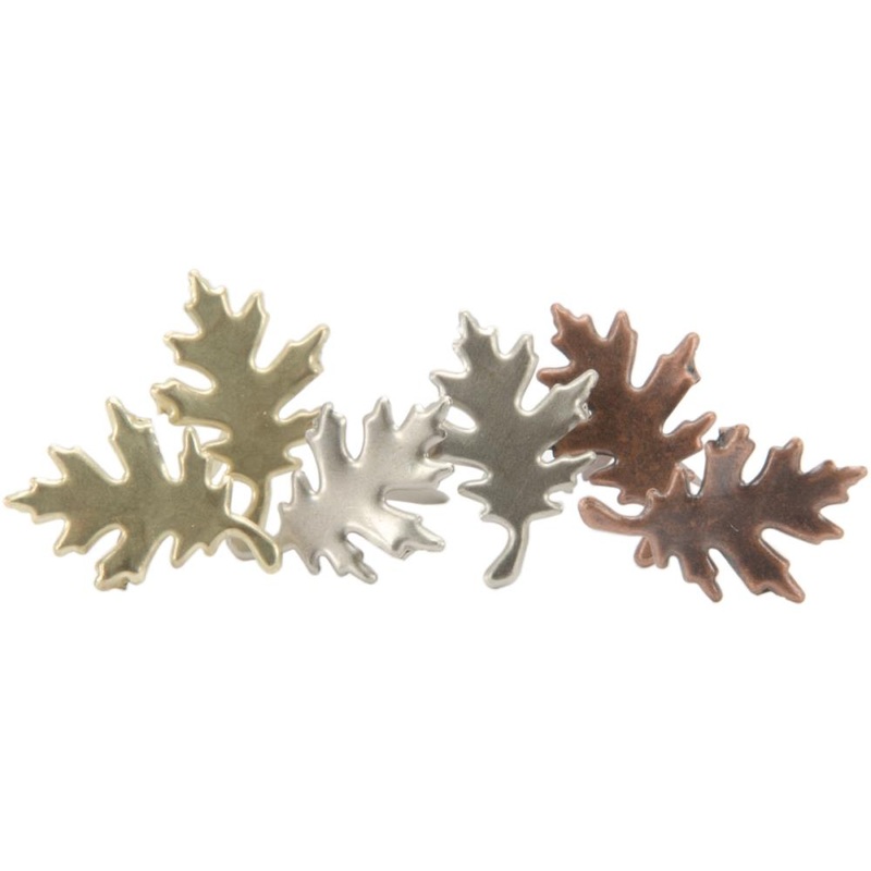 Creative Impressions Metal Paper Fasteners 25/Pkg Leaves – Antique