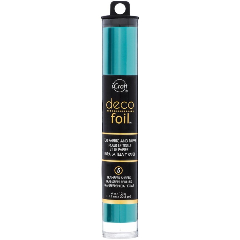 Deco Foil Transfer Sheets 6X12 5/Pkg Turquoise (satin)