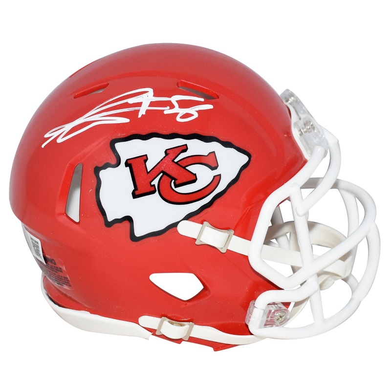 GEORGE KARLAFTIS AUTOGRAPHED KANSAS CITY CHIEFS SPEED MINI HELMET BECKETT