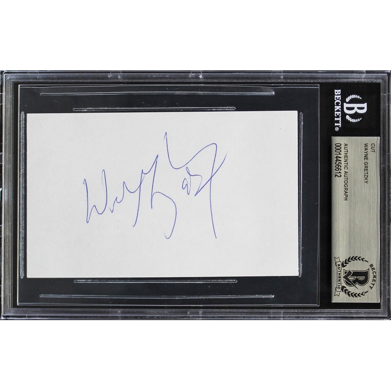 Oilers Wayne Gretzky Authentic Signed 3×5 Cut Signature BAS Slabbed