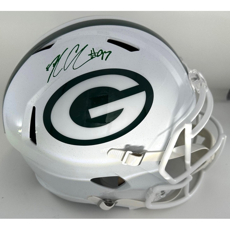 Packers KENNY CLARK Signed Full Size ALTERNATE WHITE Replica Speed Helmet AUTO