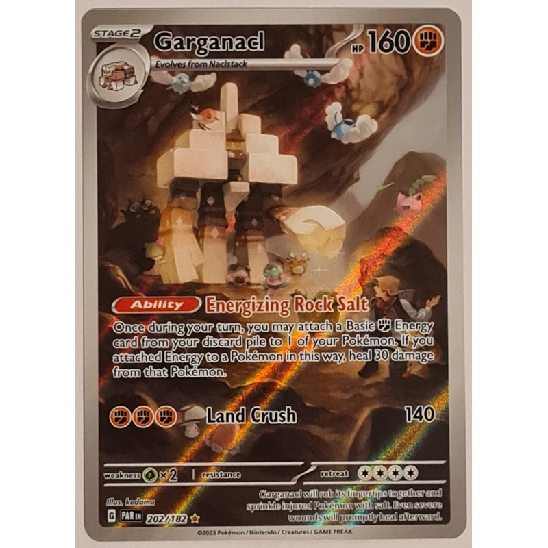 Pokemon Scarlet and Violet Paradox Rift Garganacl #202/182 Illustration Rare Holo Trading Card