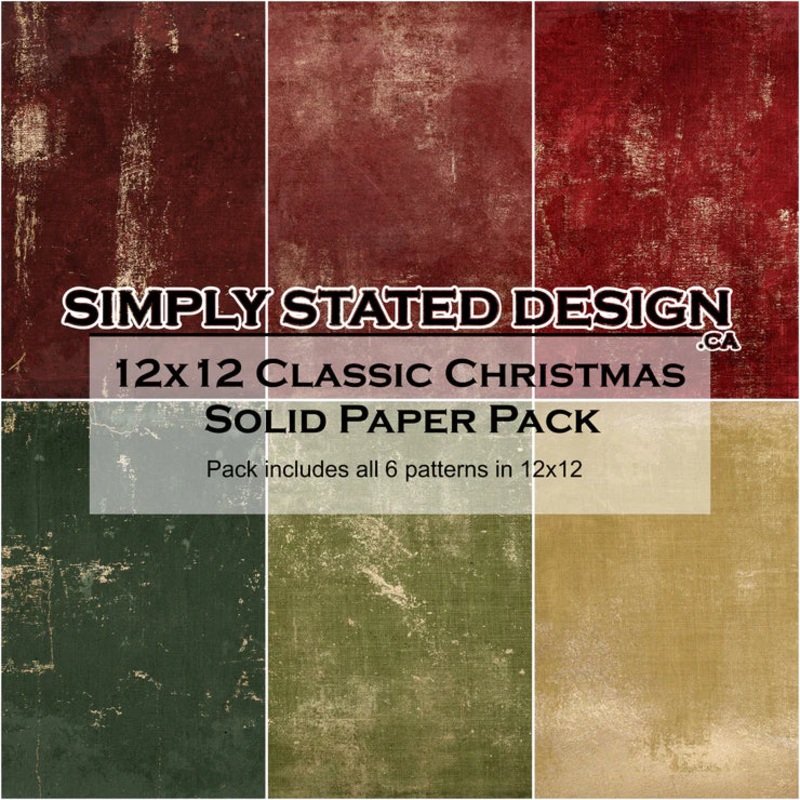 Simply Stated – Classic Christmas 12×12 Solid Paper Pack