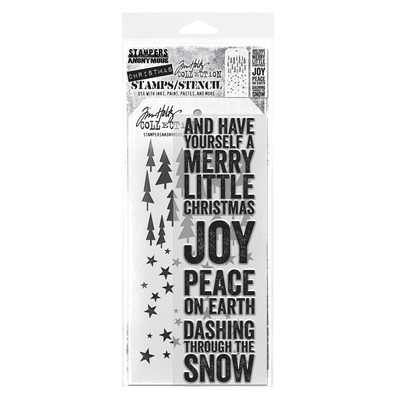 Stampers Anonymous Media #53 Tim Holtz Clear Stamp and Stencil