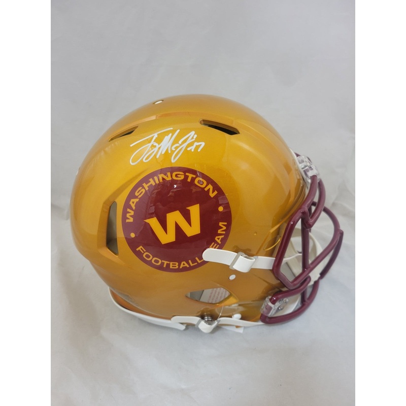 TERRY MCLAURIN SIGNED WASHINGTON FLASH SPEED AUTHENTIC HELMET BECKETT QR