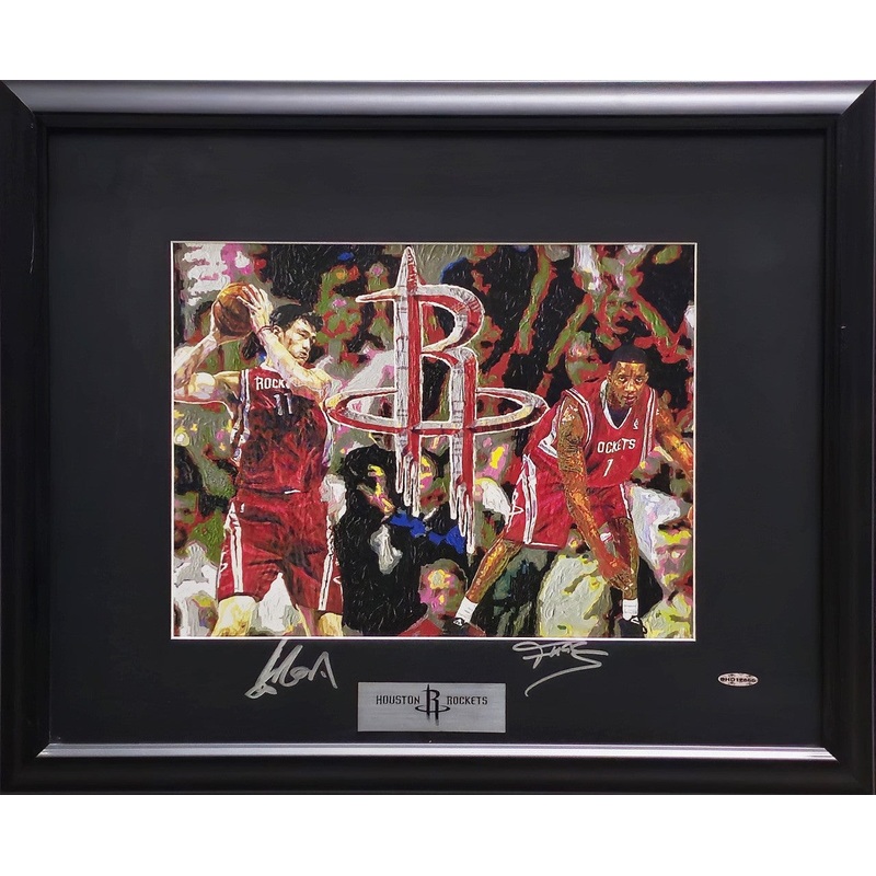 Yao Ming & Tracy McGrady Autographed Framed Photo UDA Holo & Beckett