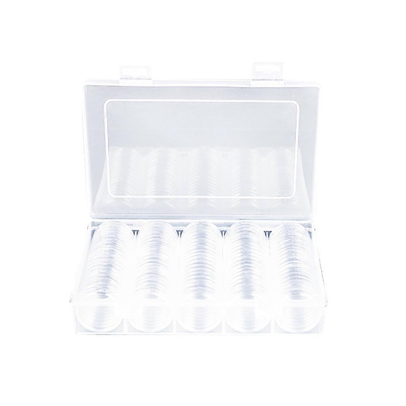 100 Pieces Clear Container Coin Collection Capsules Coins Holder Collector Coin Holder Box