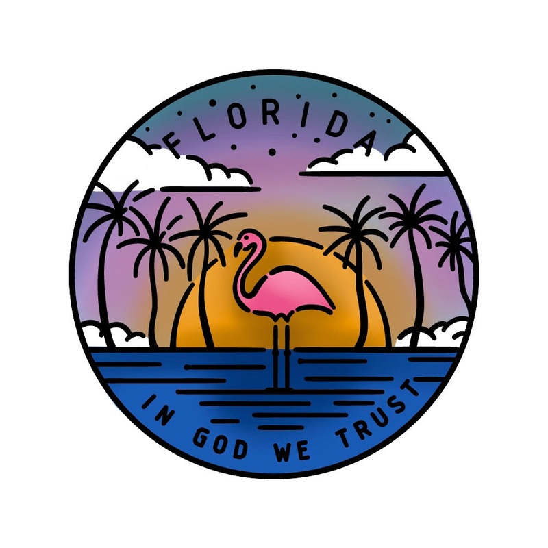 50 States Circles – 2×2 Stamp Set – Florida
