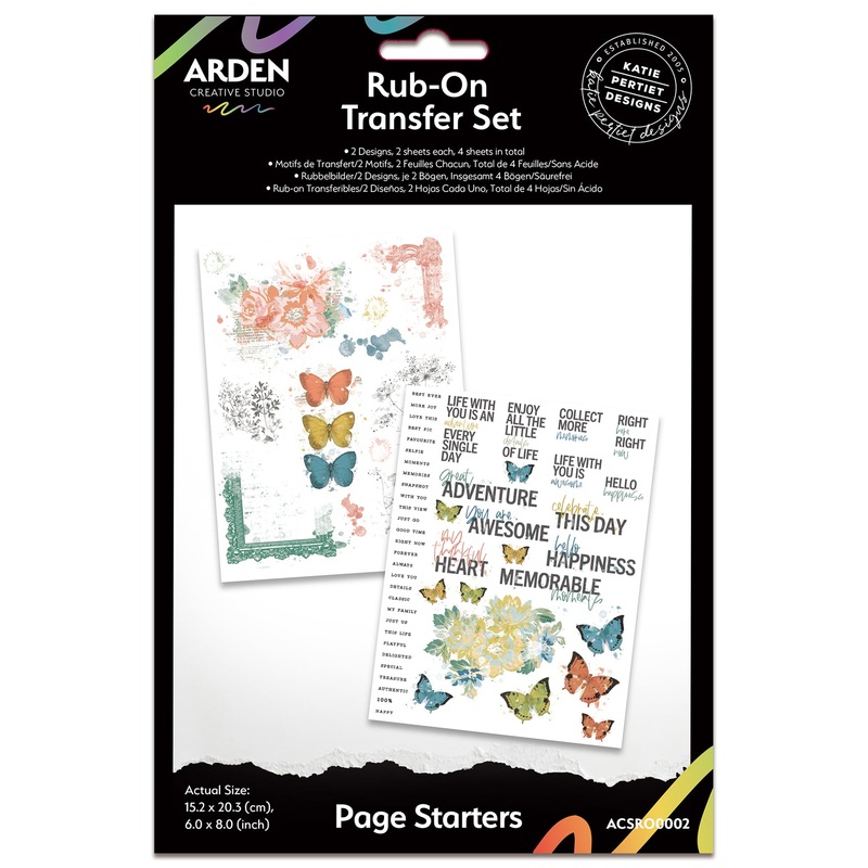 Arden Creative Studio Page Starters 6 in x 8 in Rub-On Transfer Set