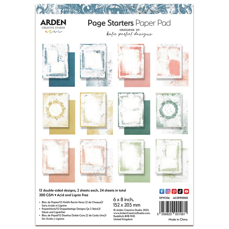 Arden Creative Studio Page Starters 6in x 8in Paper Pad