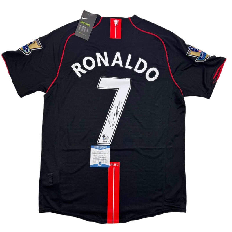 Autographed/Signed Cristiano Ronaldo Manchester United Black Jersey BAS COA #2