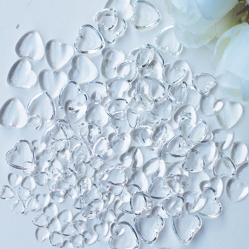 Dress My Crafts Water Droplet Embellishments 150/Pkg Heart Assorted