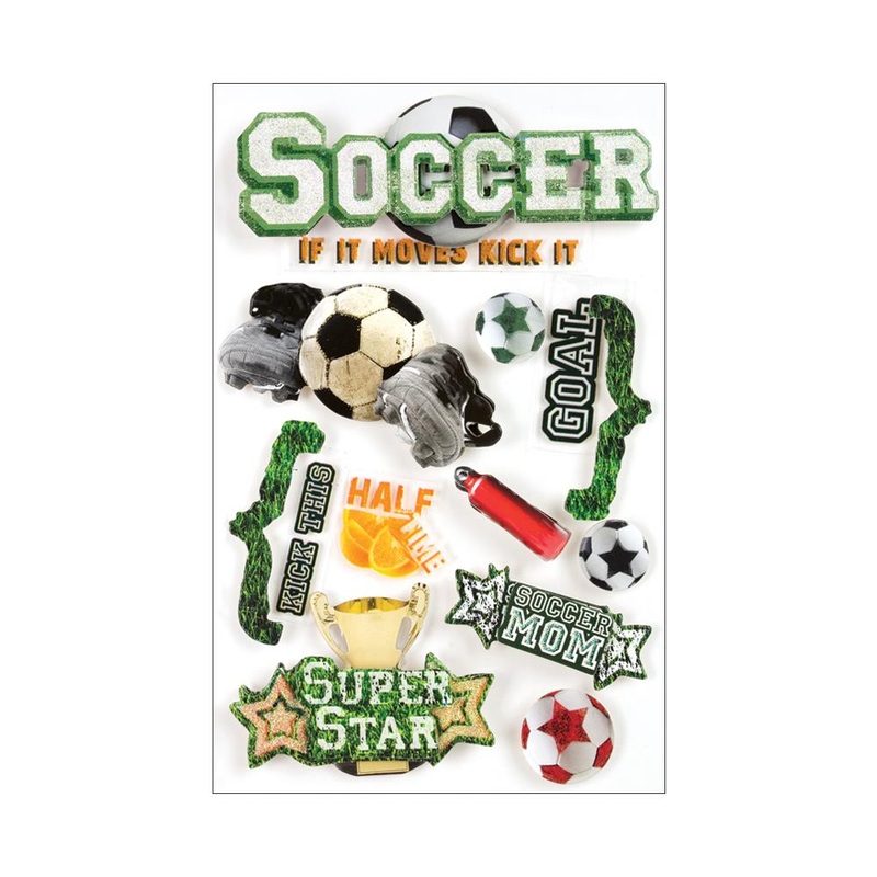 Paper House 3D Stickers 4.5X7.5 – Soccer