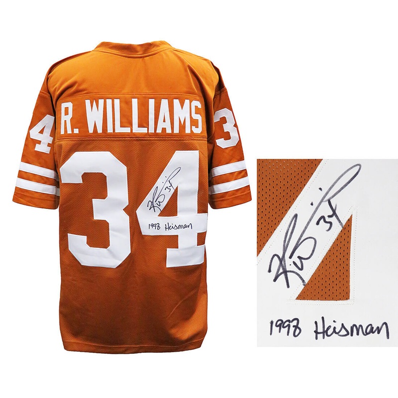 Ricky Williams Texas Signed Brown Custom Football Jersey w/1998 Heisman – SS