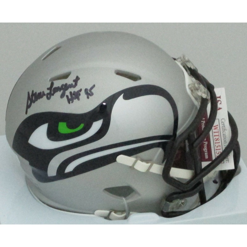 Seahawks STEVE LARGENT Signed AMP Speed Mini Helmet AUTO w/ HOF 95 – JSA