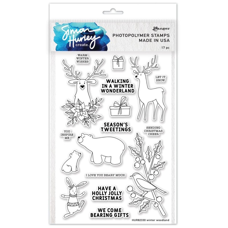 Simon Hurley create. Clear Stamps 6X9 Winter Woodland