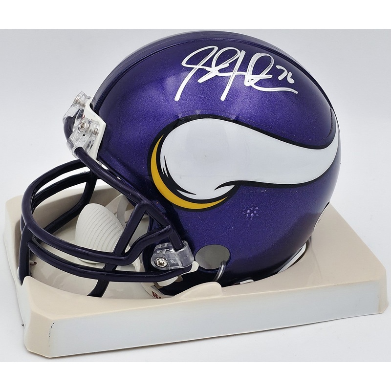 Steve Hutchinson Autographed Vikings Purple Mini Helmet Beckett QR #BS30342
