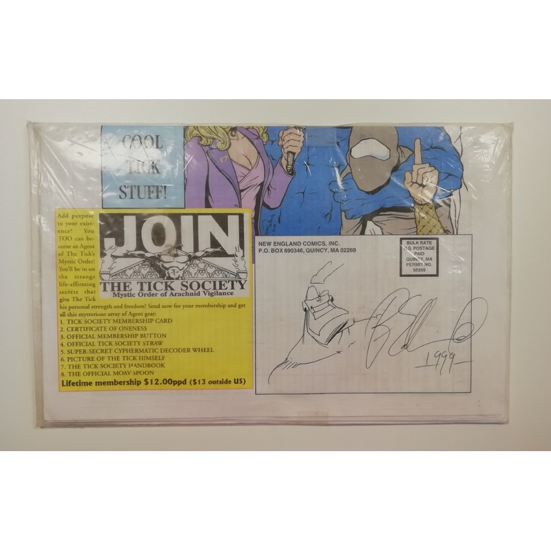 Tick 1999 Official Catalog Signed & Sketched by Ben Edlund