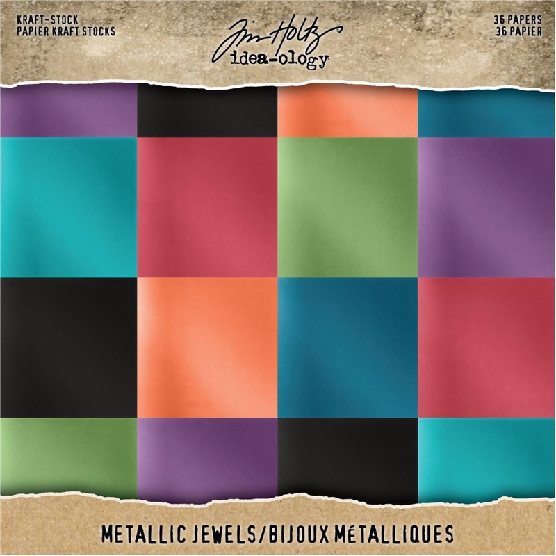 Tim Holtz Idea-Ology – Paper Stash Kraft Metallic Paper Pad 8X8 36/Pkg Jewels