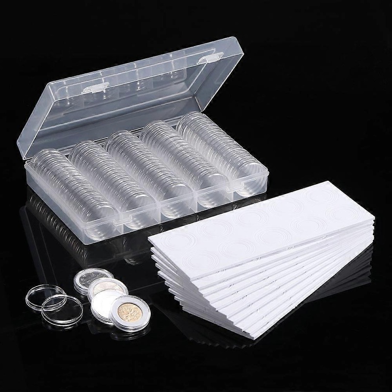 100Pcs/Lot Coin Holder Capsules Clear Case Box For Coin Collection Protector 17/20/25/27/30mm Coins Storage Box Medal Collect