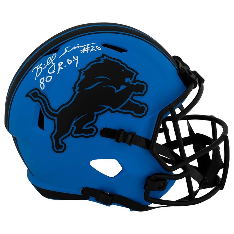 Billy Sims Signed Lions RAVE Riddell Full Size Replica Helmet w/ROY – (SS COA)