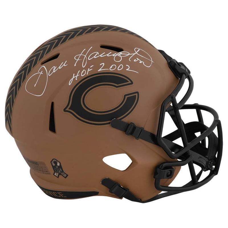 Dan Hampton Signed Bears SALUTE 2023 Riddell F/S Replica Helmet w/HOF – (SS COA)