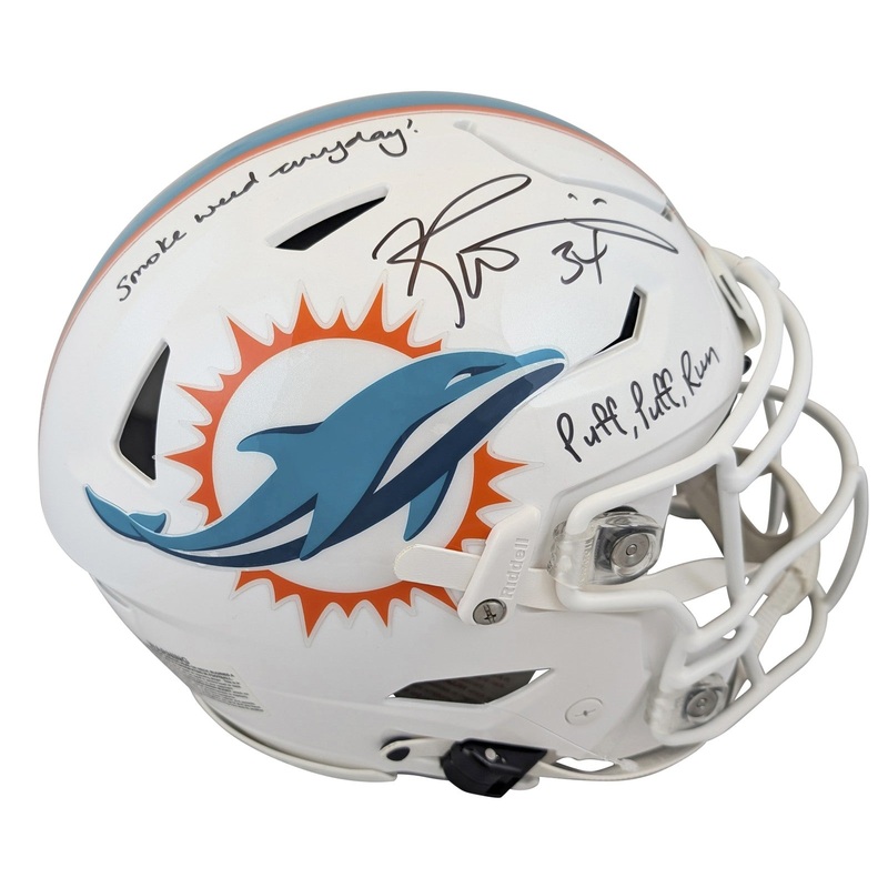 Dolphins Ricky Williams 2x Insc Signed Speed Flex Full Size Helmet BAS Witness
