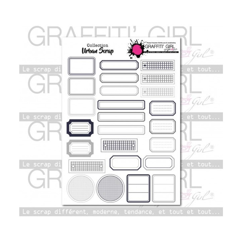 Graffiti Girl die cut tags Urban Scrap