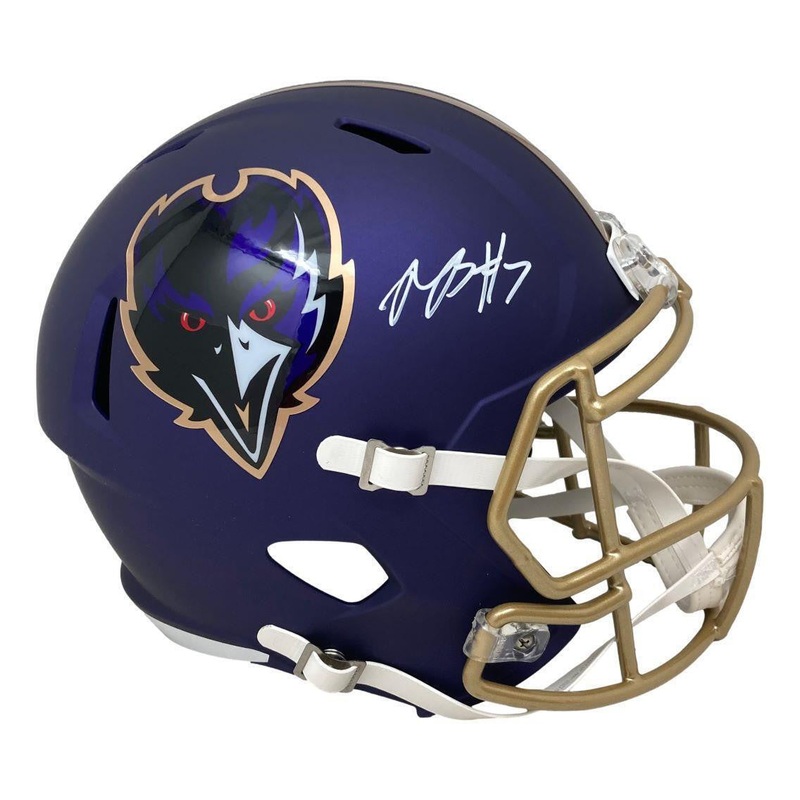 Rashod Bateman Signed Ravens Full Size Alternate Speed Replica Helmet BAS