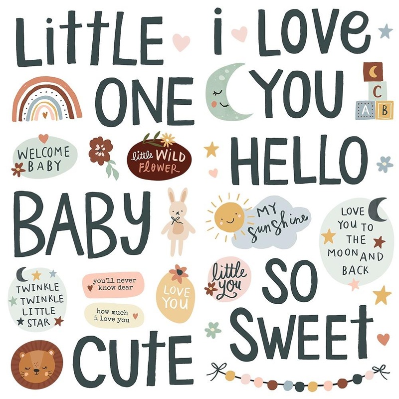 Simple Stories Boho Baby Foam Stickers 35/Pkg