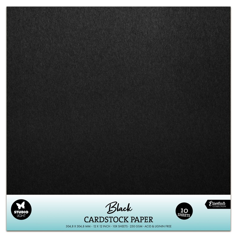 Studio Light Essentials Black Cardstock 30x30cm – 250 gsm