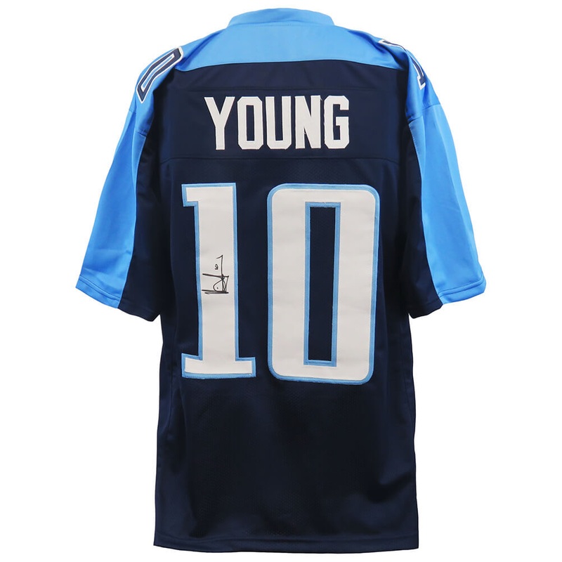 Vince Young Signed Blue Custom Football Jersey – (SCHWARTZ COA)