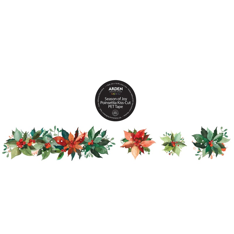 Arden Creative Studio  Season of Joy Poinsettia Kiss-Cut PET Tape